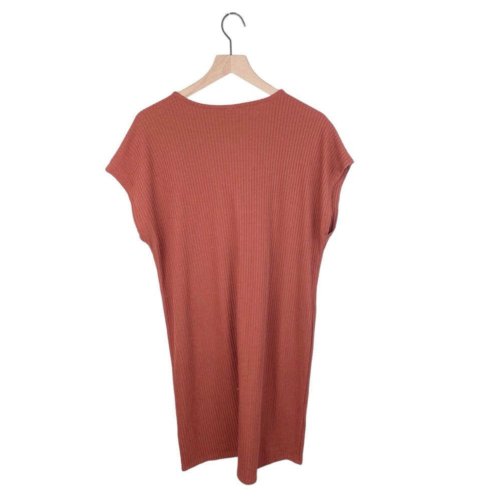 Old Navy Rust Button-Front Ribbed Dress - Picture 3 of 7